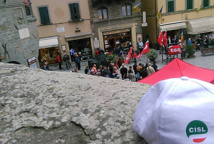 Primo Maggio a Cortona: la manifestazione dei sindacati.