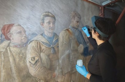 Restauro dell'affresco nella cappella dei Caduti in Santa Margherita