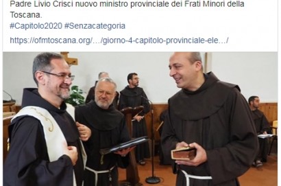 Padre Livio Crisci è il nuovo Ministro  Provinciale dei Frati Minori della Toscana