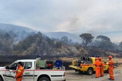 Incendio a Terontola, ancora a Montegualandro