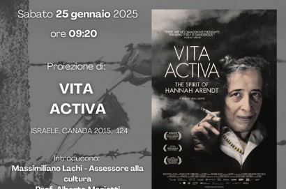 Con il film “Vita Activa: The Spirit of Hannah Arendt” Castiglion Fiorentino ricorda e commemora la “Giornata della Memoria”