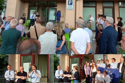 Cerimonia di intitolazione della Sede PD a David Sassoli
