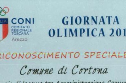 Riconoscimento speciale per il Comune di Cortona in occasione della Giornata Olimpica