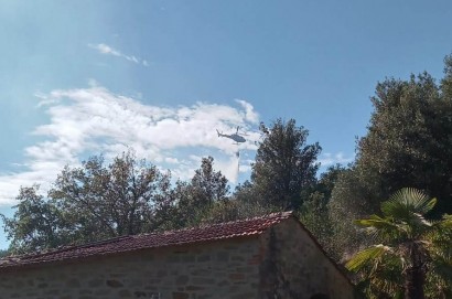Incendio nella collina cortonese sopra il Campaccio