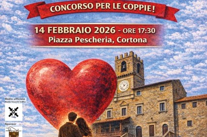 A San Valentino «We Love Cortona», il concorso dedicato alle coppie tra amore, territorio e solidarietà