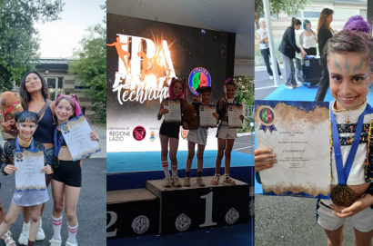 La bella storia sportiva di Sofia, Carlotta e Lela campionesse nazionali Junior Under 10 della Danza  con il cerchio.