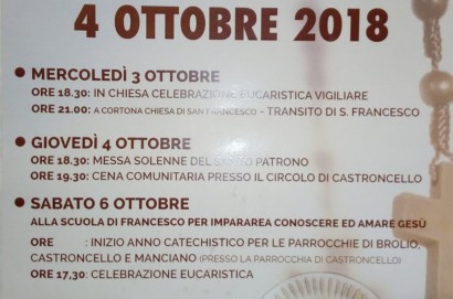 Celebrazioni per il Patrono d’Italia, San Francesco d’Assisi a Castiglion Fiorentino