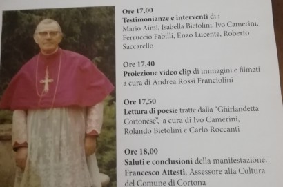 La locandina in ricordo del Vescovo Franciolini
