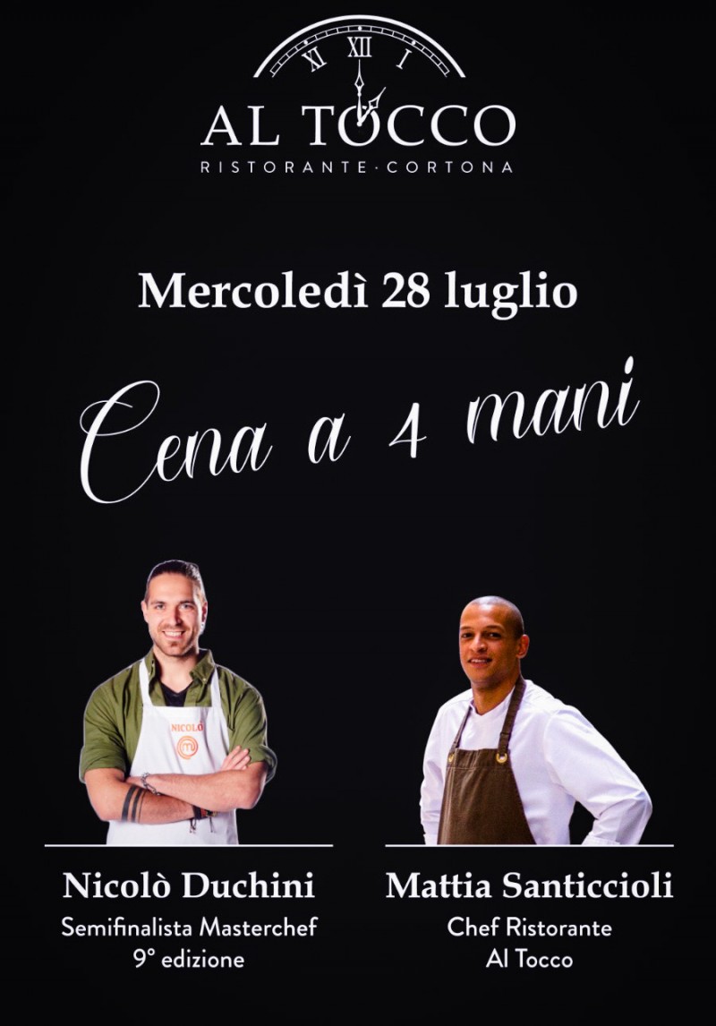 Al ristorante “Al Tocco” arriva lo chef Duchini per “Cena a 4 mani” .