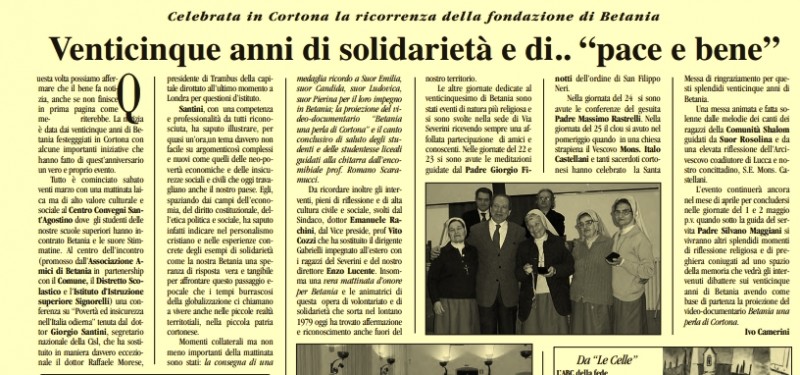 Candida,Emilia, Ludovica: le ultime  Suore Stimmatine di Betania in Cortona sono tornate alla Casa del Padre
