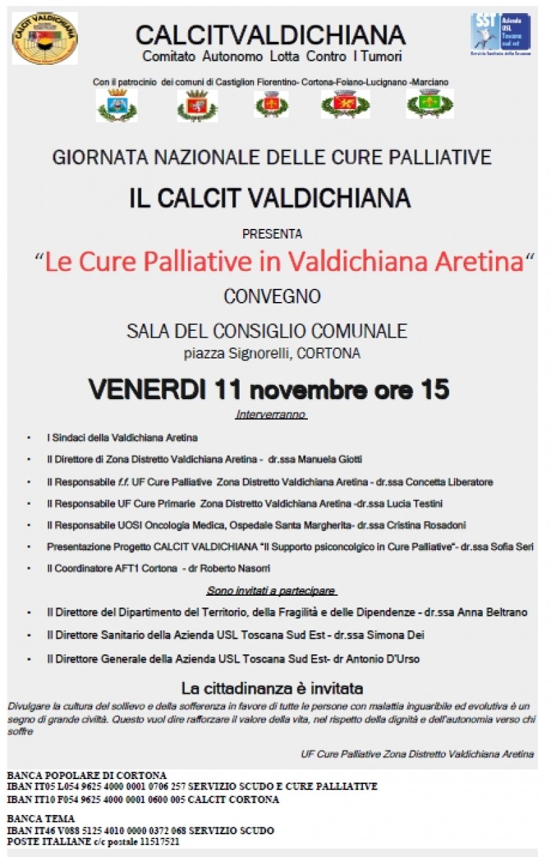 Convegno Calcit sulle cure palliative in Valdichiana