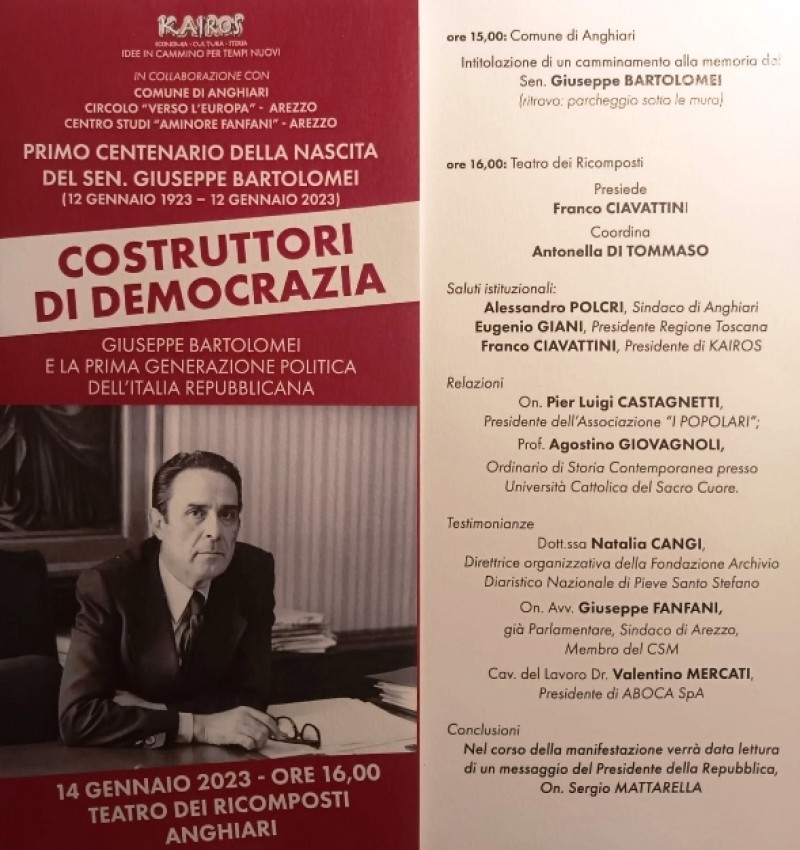 In memoria di Giuseppe Bartolomei,  "costruttore di democrazia"