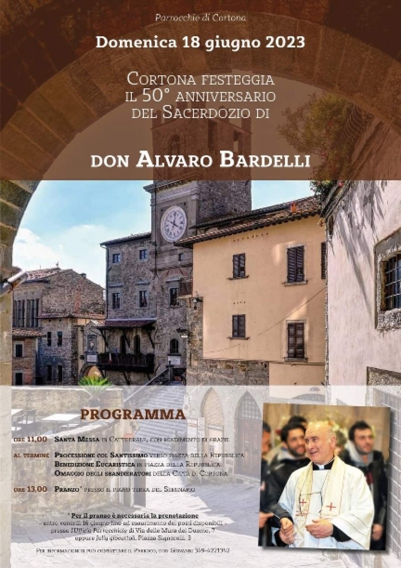 Cortona festeggia i cinquant'anni di Sacerdozio di don Alvaro Bardelli