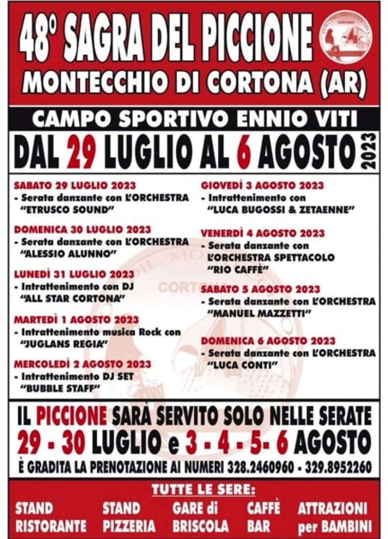 Torna la sagra del Piccione a Montecchio, è la 48esima edizione