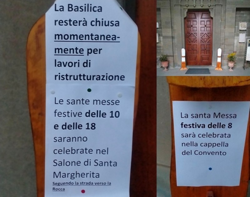 Chiusura momentanea della Basilica di Santa Margherita