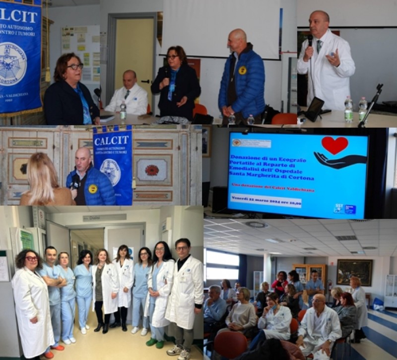 Il Calcit Valdichiana ha donato un  Ecografo per la Dialisi dell’ospedale della Fratta.