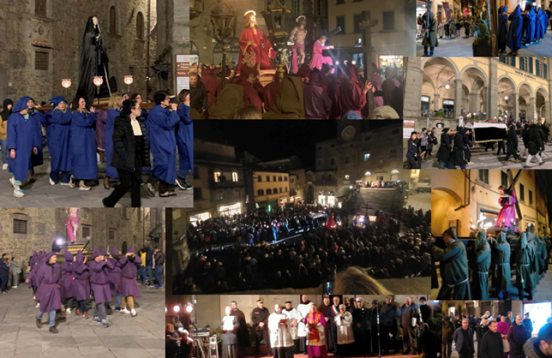 Grande partecipazione di popolo alla Via Crucis del Venerdì Santo a Cortona