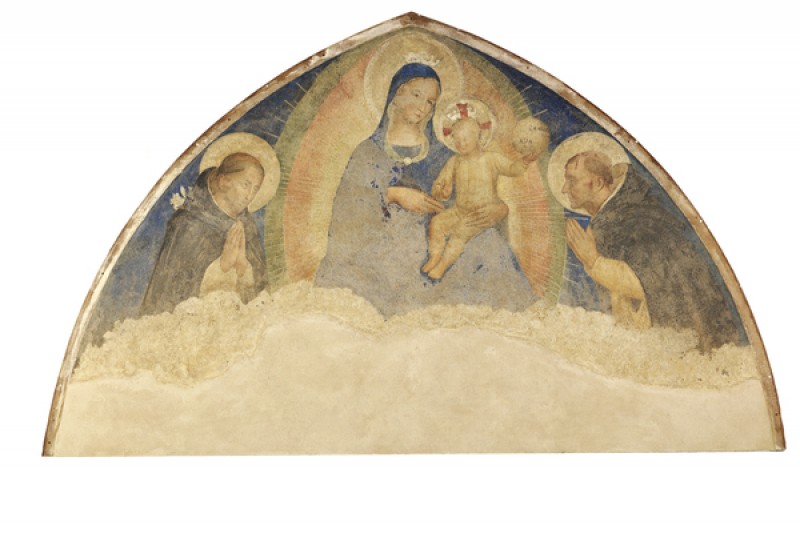 Torna a nuova vita la Lunetta di Beato Angelico  sopra il portale di San Domenico a Cortona