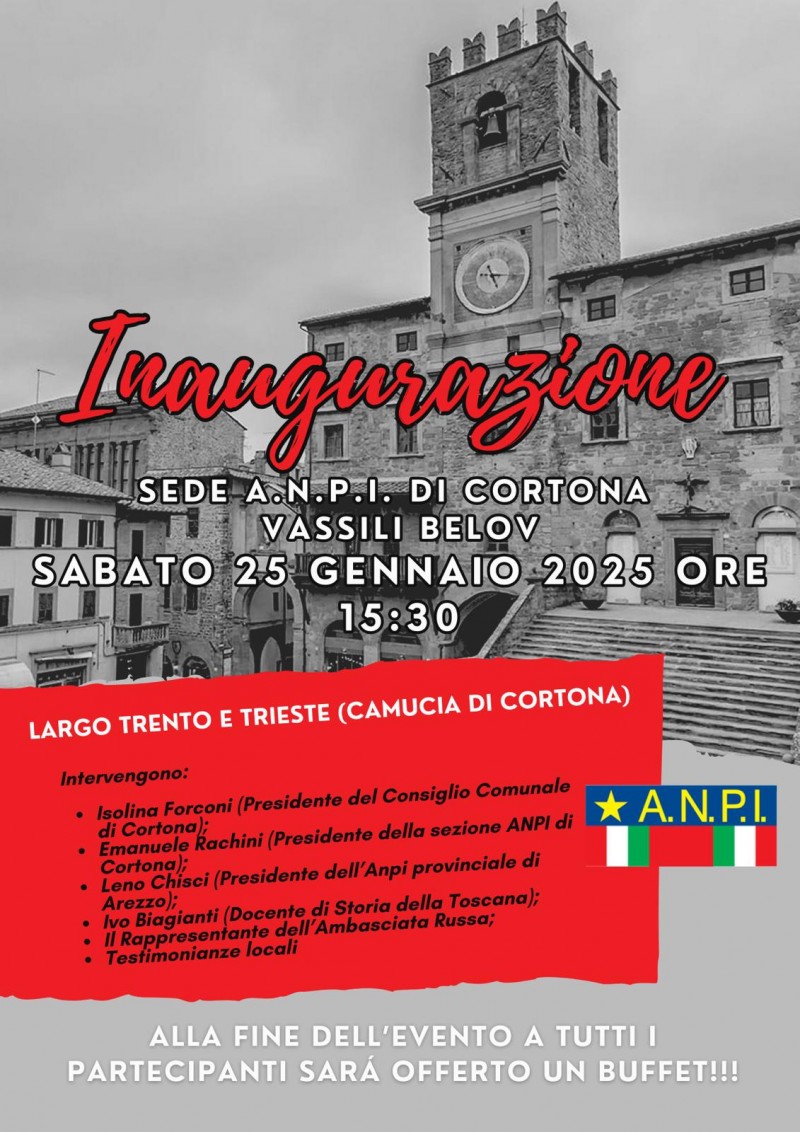 L’ Anpi di Cortona inaugura la sua sede intitolata a Vassili Belov