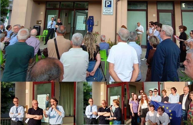 Cerimonia di intitolazione della Sede PD a David Sassoli