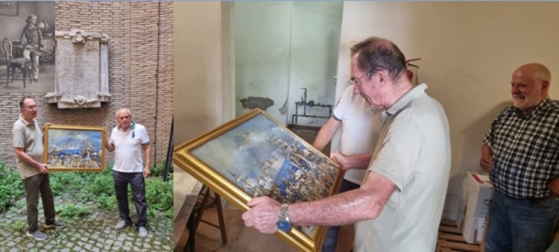 Valerio Bucaletti dona un suo quadro all’Istituto Internazionale Giuseppe Garibaldi
