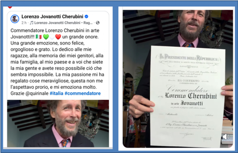 Jovanotti for President? ....intanto è Commendatore della Repubblica Italiana