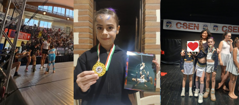 La bella storia sportiva di Sofia, Carlotta e Lea campionesse nazionali Junior Under 10 della Danza  con il cerchio.