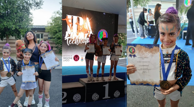 La bella storia sportiva di Sofia, Carlotta e Lela campionesse nazionali Junior Under 10 della Danza  con il cerchio.