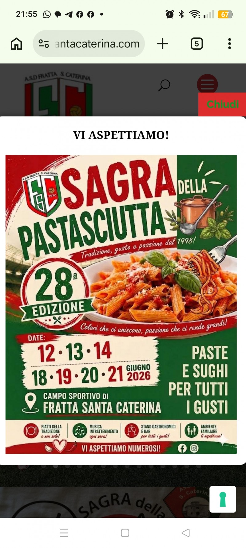 Alla Fratta di Cortona è in piena posbda Sagra delle Pastasciutta