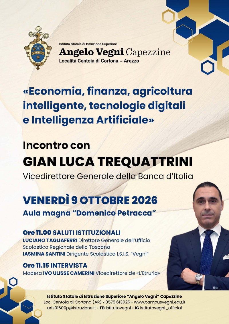 Il Vicegovernatore di BankItaliaTrequattrini incontra gli studenti del Vegni
