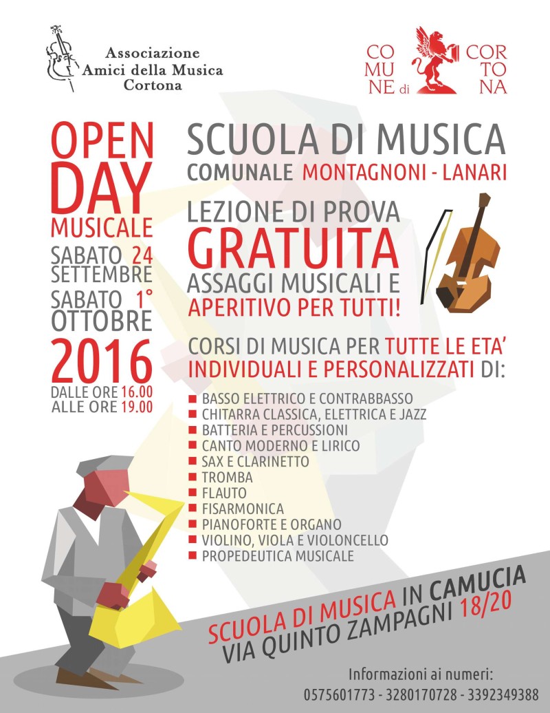 Apertura nuovo anno della Scuola di Musica a Cortona