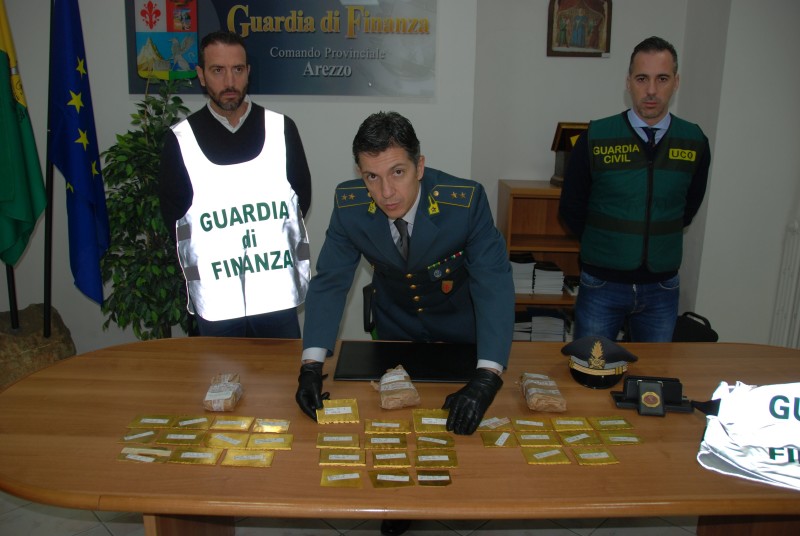 Sequestrati circa 27 Kg di oro puro nell'aretino nell'ambito dell'operazione "Iberia"