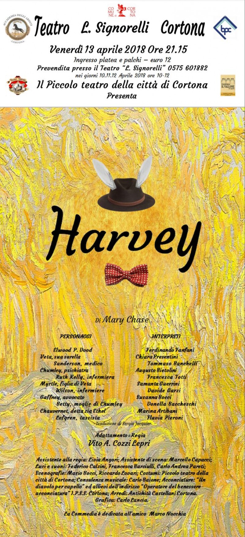 Il Piccolo Teatro di Cortona presenta HARVEY