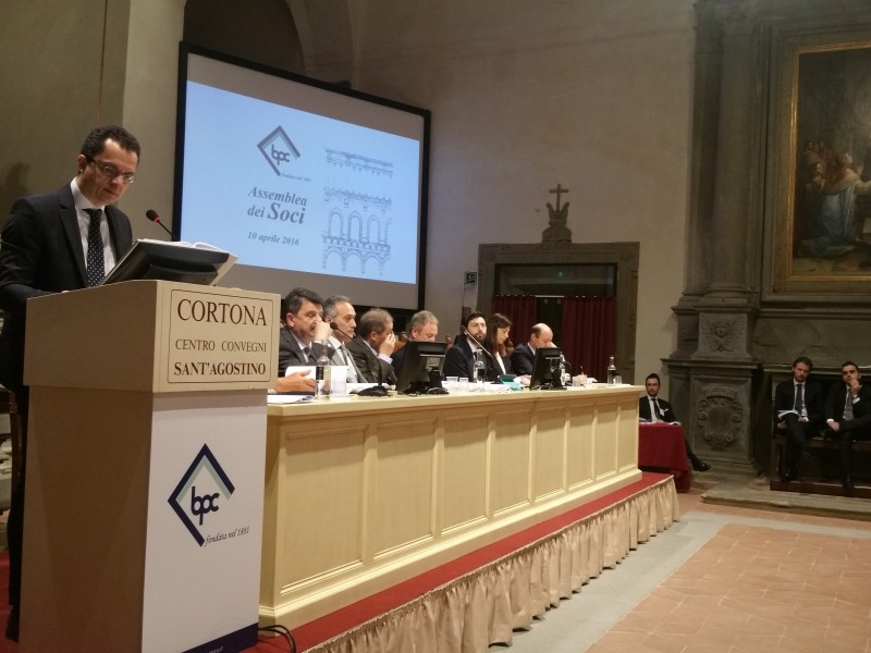 Banca Popolare di Cortona in assemblea il 22 Aprile al Centro Convegni Sant'Agostino