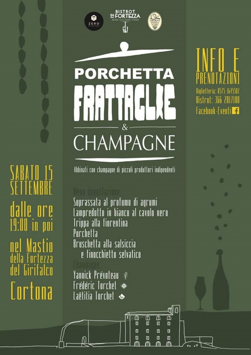 Continuano gli eventi al Girifalco: sabato 15 l’aperitivo “Porchetta frattaglie & Champagne”