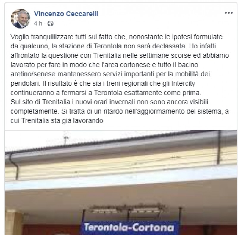 Un'interessante dichiarazione dell' Assessore  ai Trasporti della Toscana