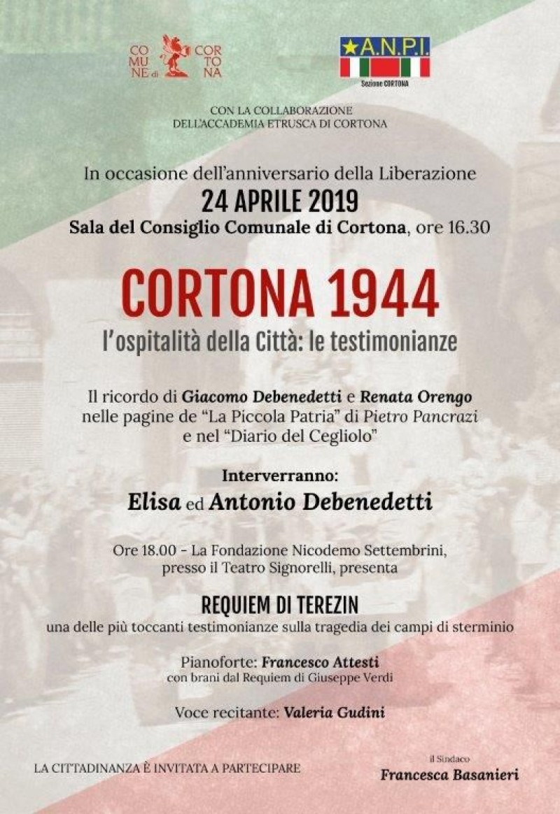 "Cortona 1944" evento-incontro il 24 aprile in sala del Consiglio Comunale