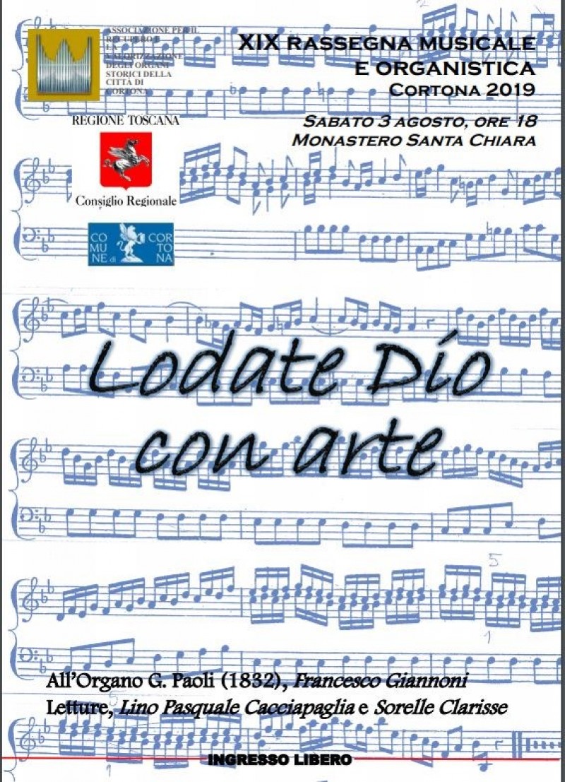 Rassegna Musicale e Organistica a Cortona: appuntamento il 3 Agosto al Monastero di S.Chiara